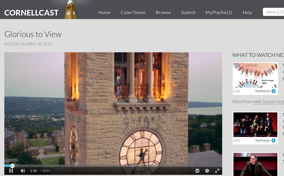 Screenshot of Cornellcast
