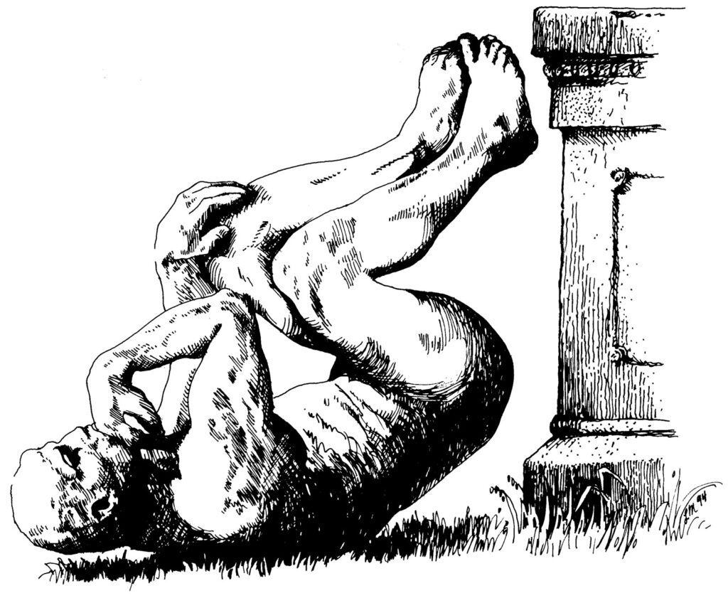 The logo of the Ig Nobels is a twist on Rodin’s The Thinker, depicting the famed statue toppled off its pedestal
