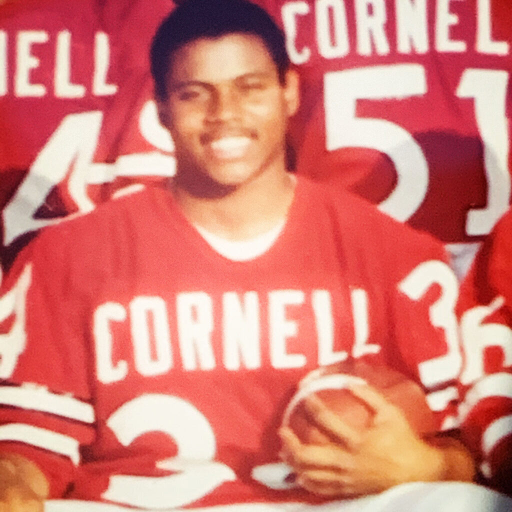 David Hackney in the team photo for the Big Red football team his freshman year