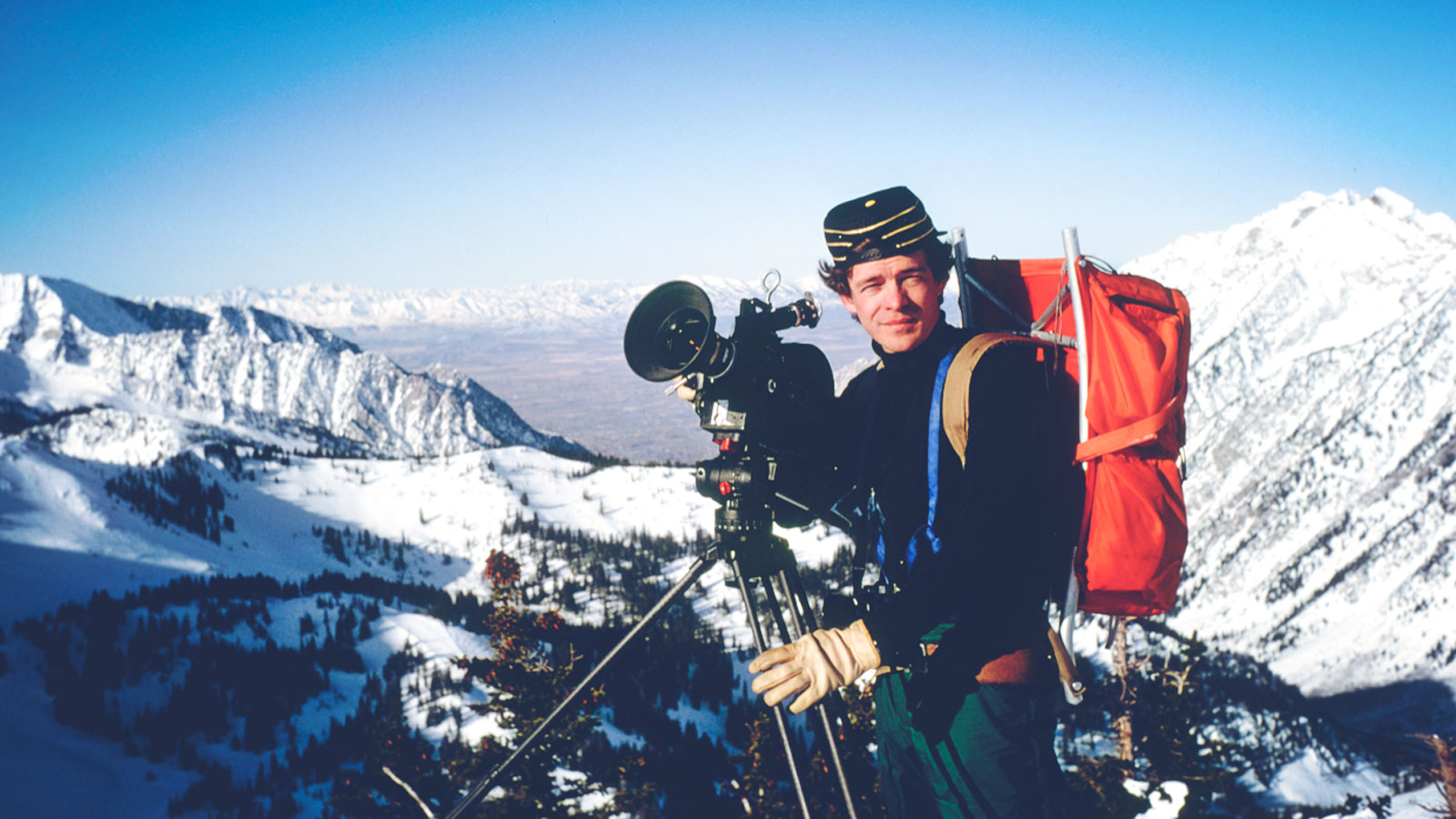 Jim Larison filming in the Wasatch Mountains of Utah