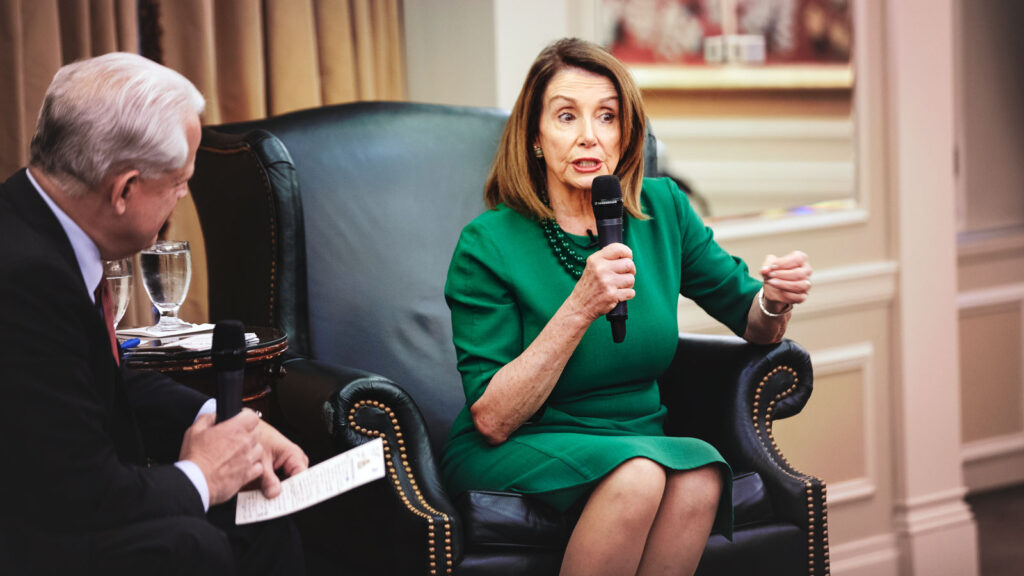 U.S. House Speaker Nancy Pelosi speaks at an Institute of Politics and Global Affairs event at the Cornell Club–New York City in May 2019
