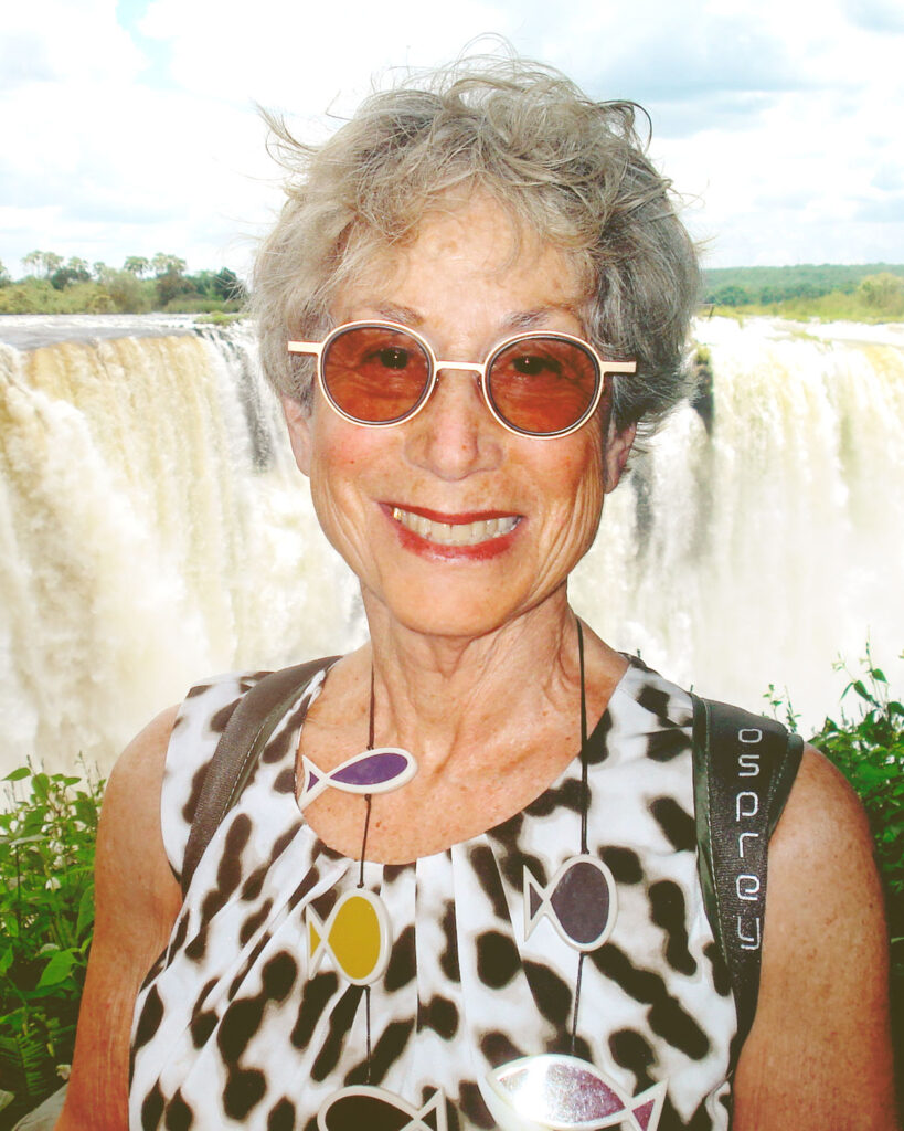 Jane Brody 9 in front of a waterfall