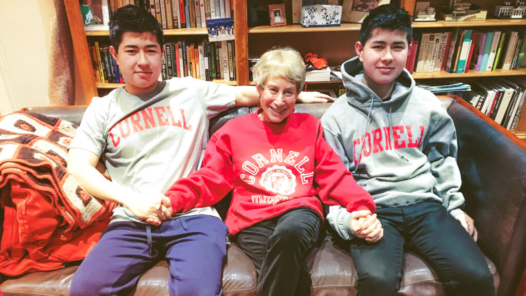 Jane Brody with her twin grandsons