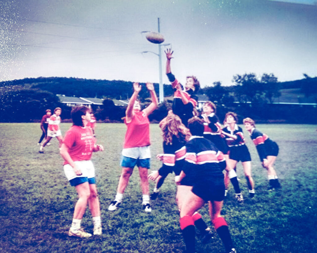 a women's rugby team in the 70s