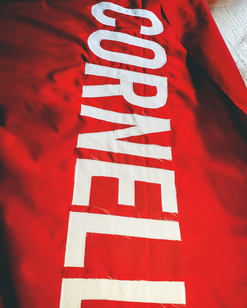 A Cornell name banner in progress