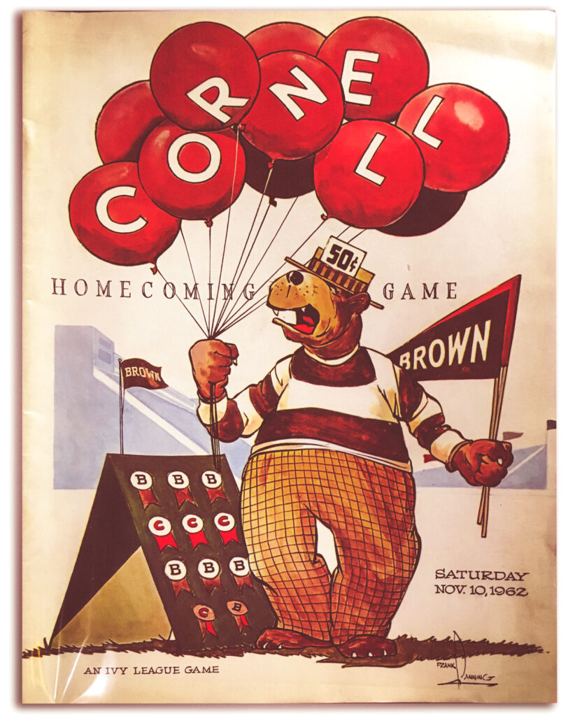 A 1962 program from a Cornell vs. Brown Homecoming game