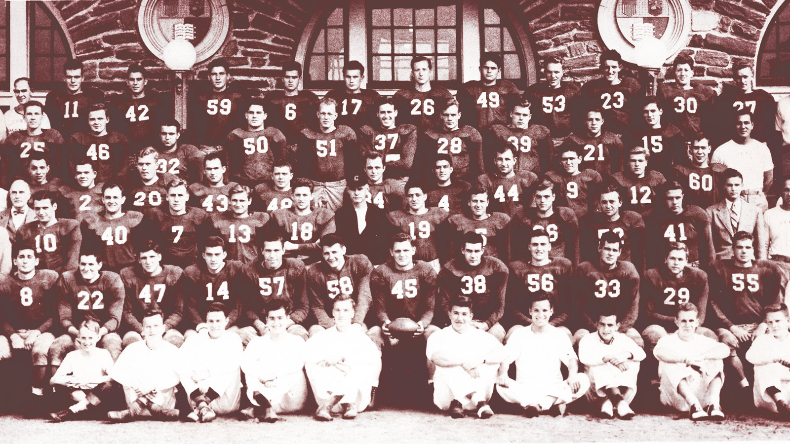 A group shot of the 1940 Cornell football team