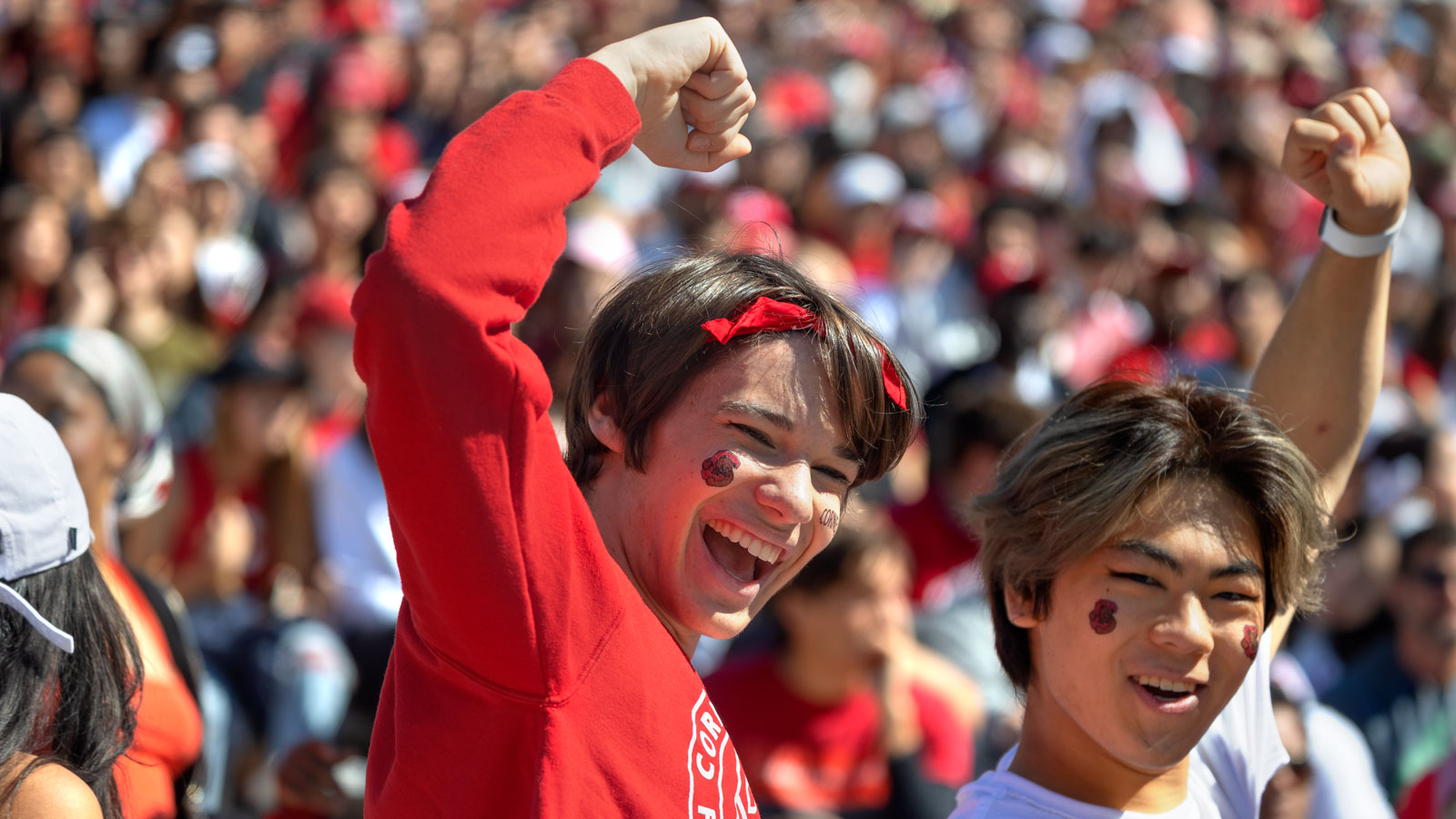 Big Red spirit was seen throughout the crowd at the Homecoming football game against Yale