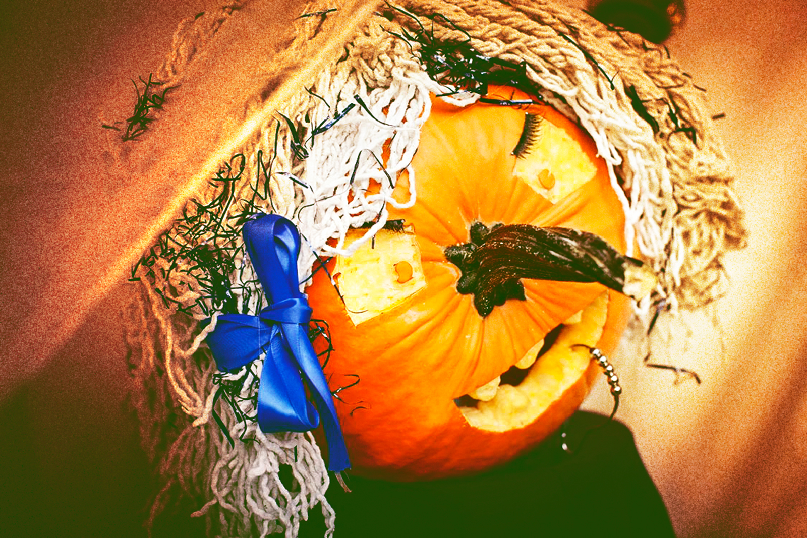 Scary carved pumpkin