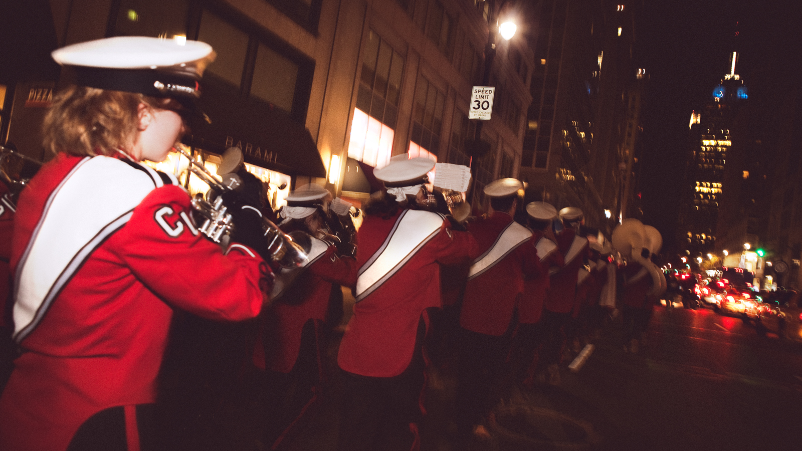 Band members march in the Sy Katz parade in New York City