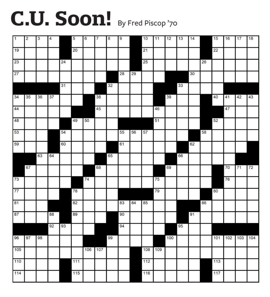 The blank grid of a crossword puzzle
