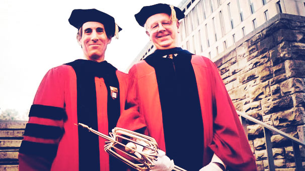 Evan Stewart ’74 with LaFeber at a Cornell Commencement