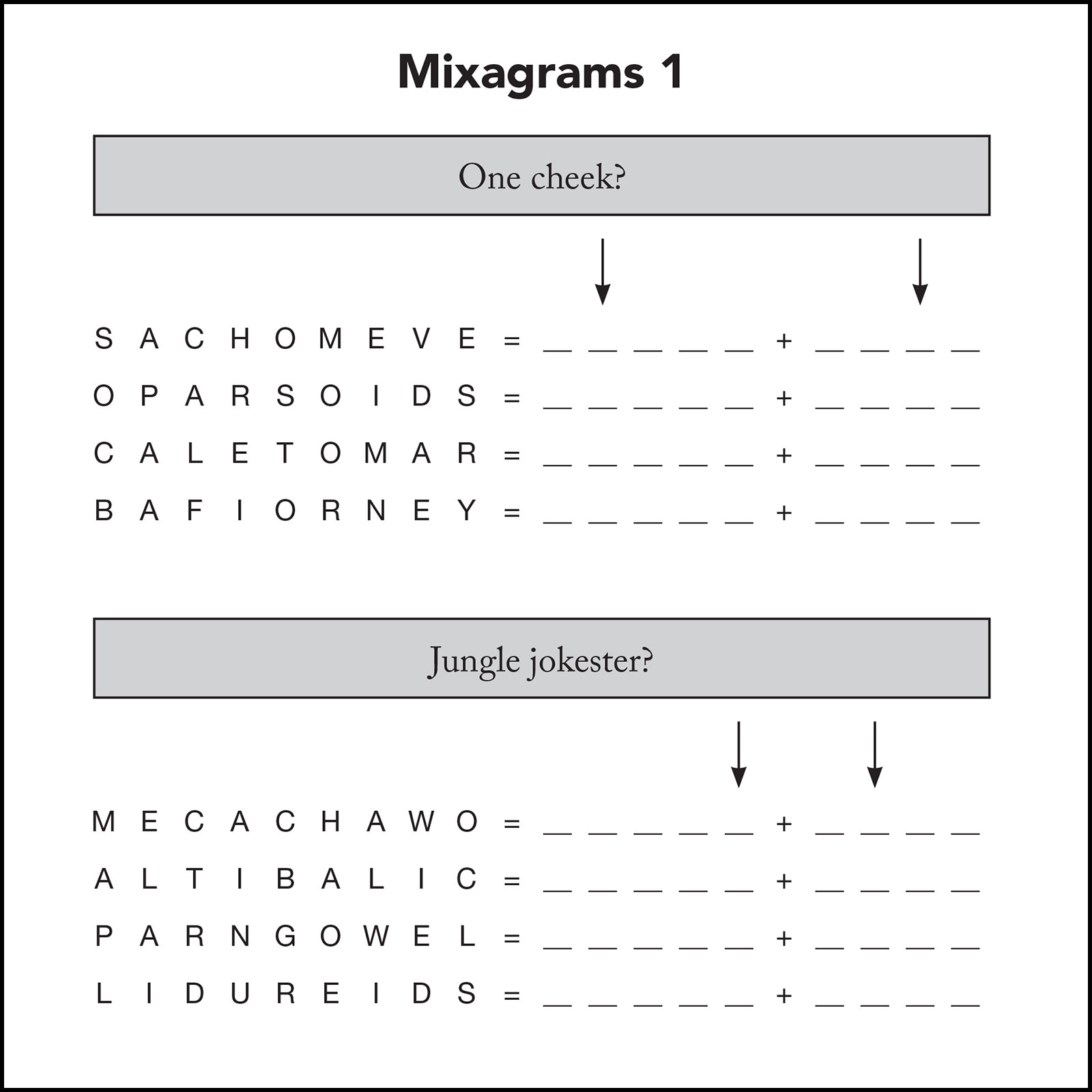 Two samples of Mixagrams puzzles