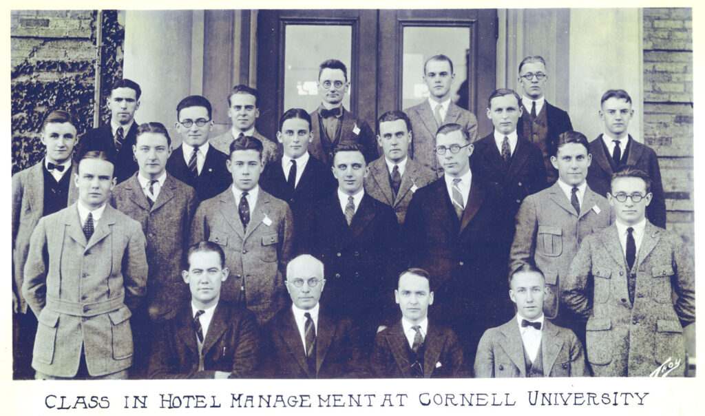The first class in hotel management at Cornell in the fall of 1922