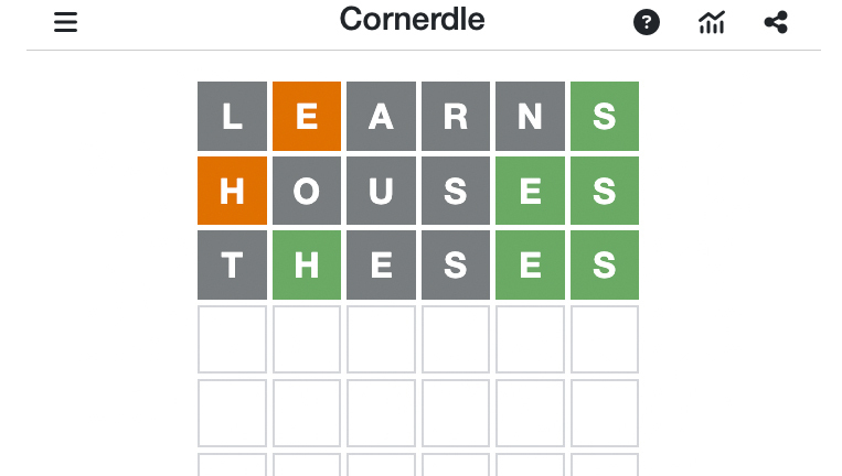 ‘Cornerdle’: A Big Red Word Puzzle!