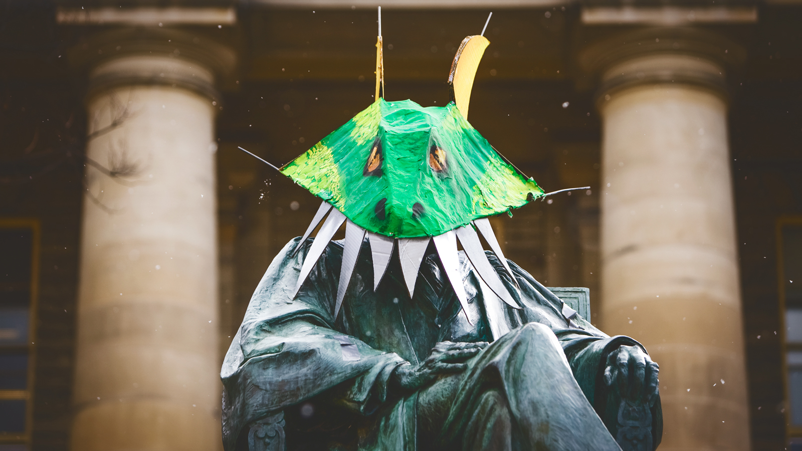 Dragon head on A.D. White statue