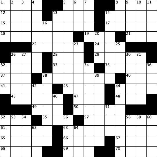 A crossword puzzle grid