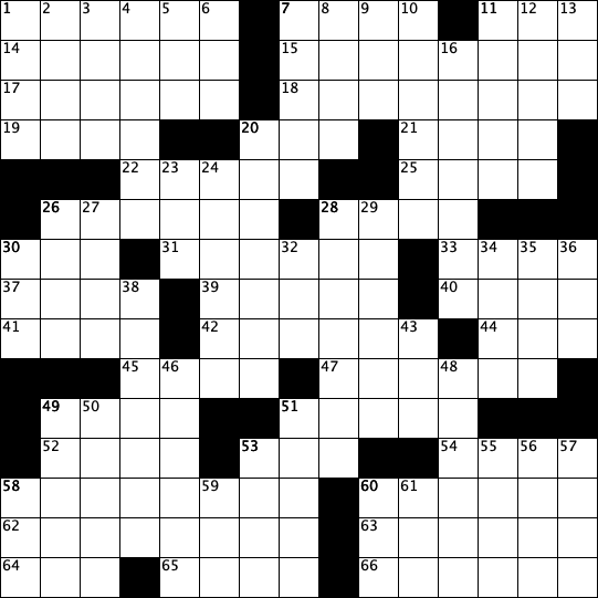 A crossword puzzle grid
