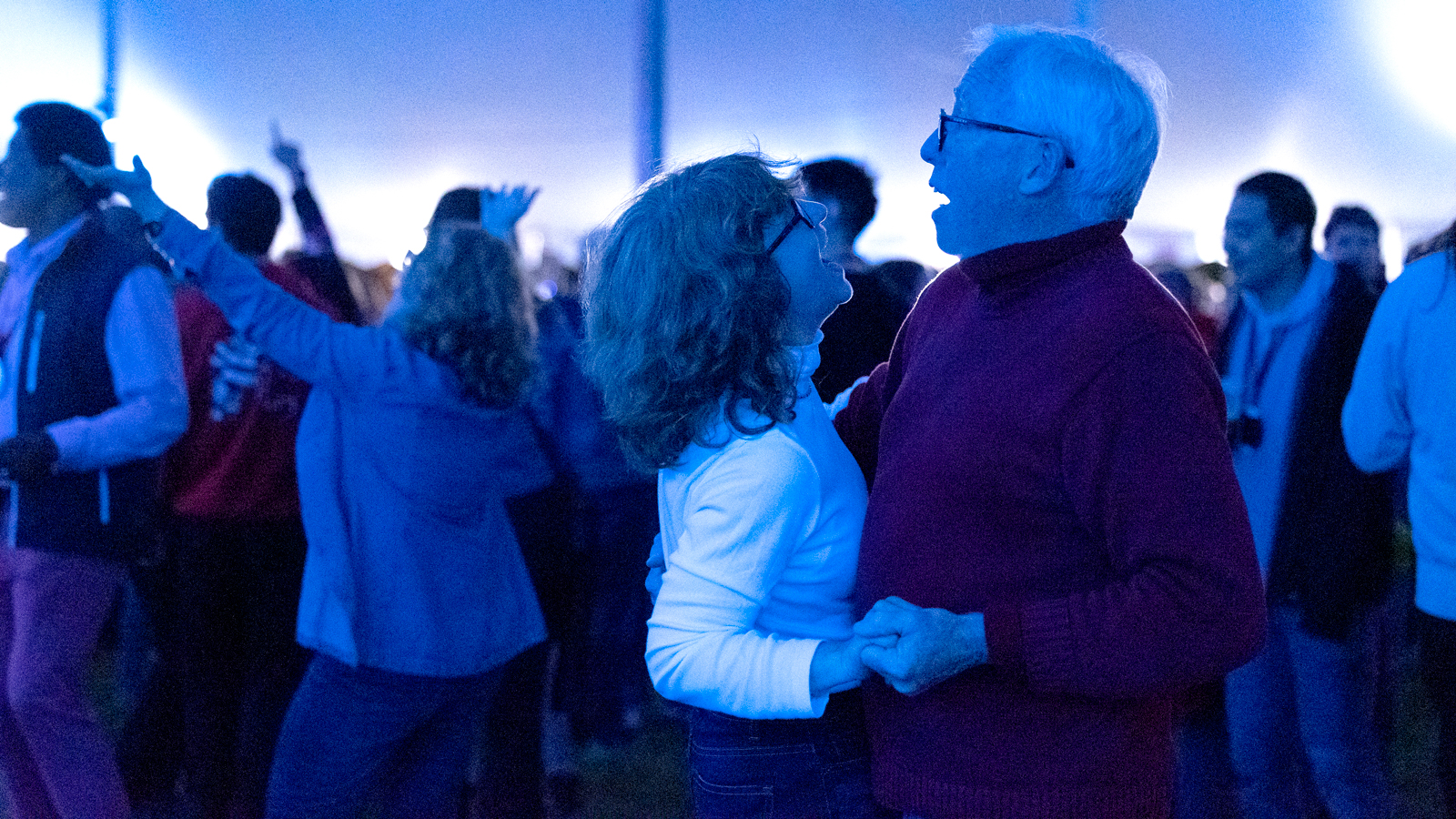 Alumni enjoy the Friday night tent parties on the Arts Quad during Reunion 2023.