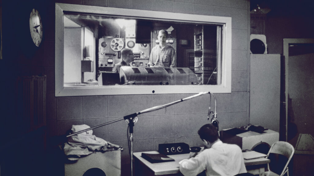 A view of the WVBR studio in 1964