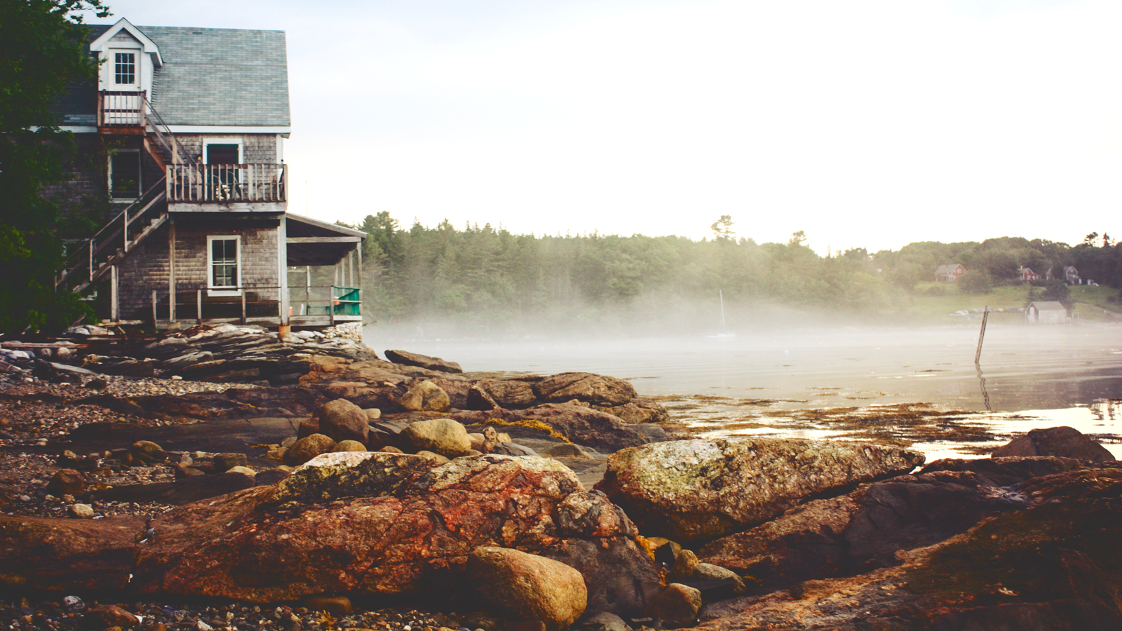 A house at the Hog Island Audubon Camp in Maine