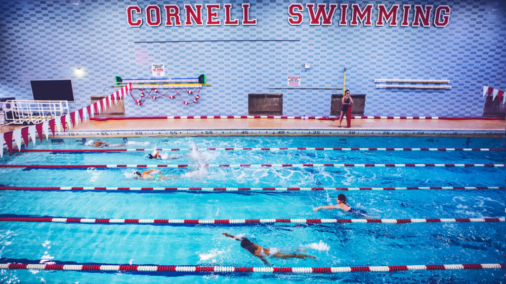 Students swimming for the Cornell Swim Test