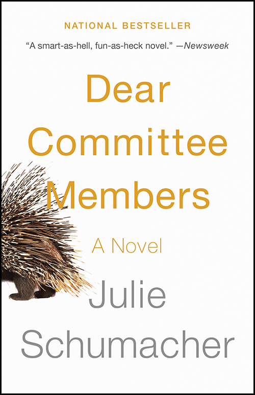 The cover of the book Dear Committee Members featuring a porcupine