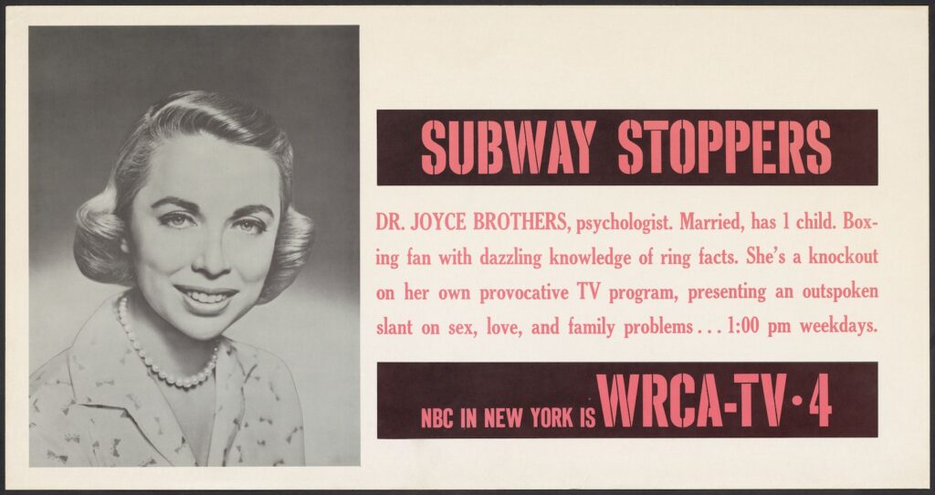 “Subway Stoppers” ad for NBC’s “Consult Dr. Brothers,” 1960