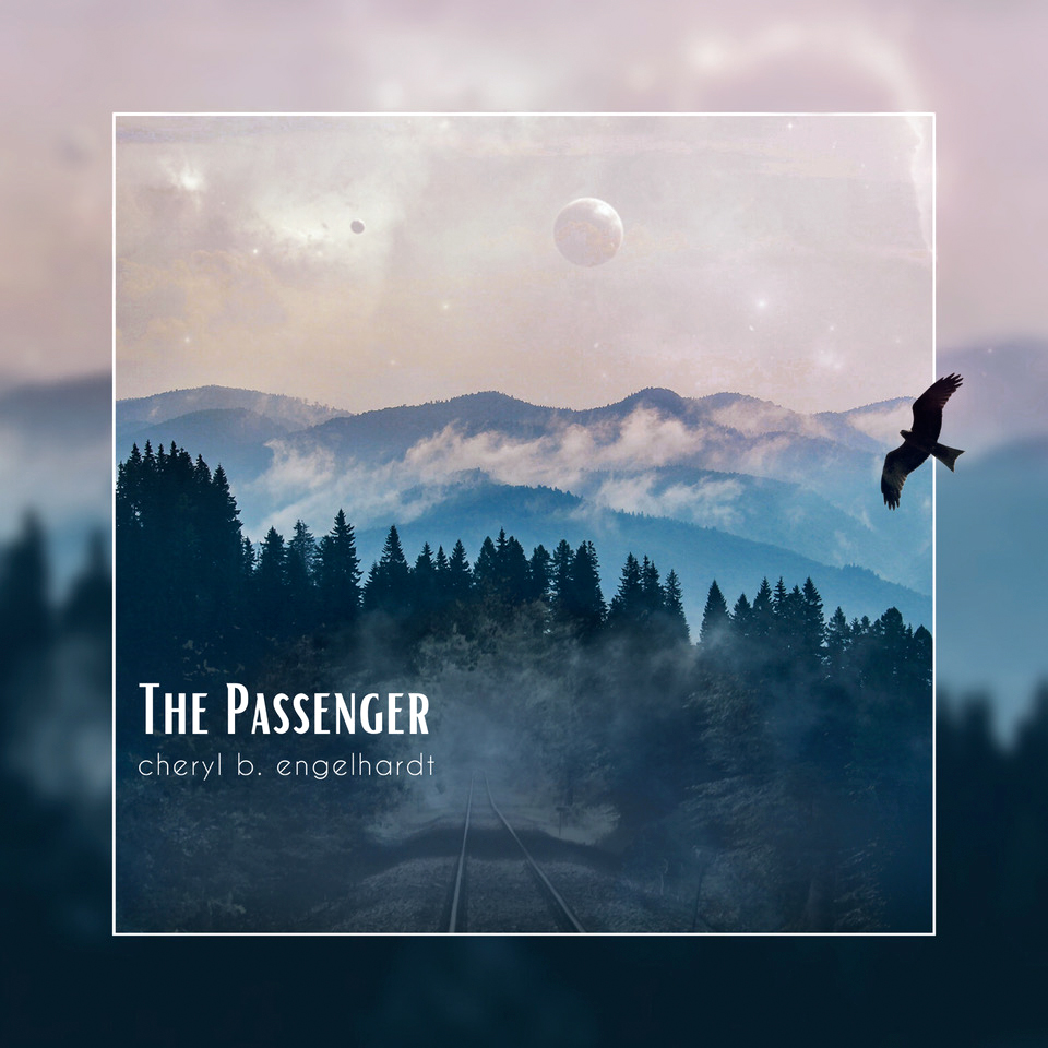 Album cover of the Passenger by Cheryl Engelhardt depicting a bird flying over a mountain landscape.