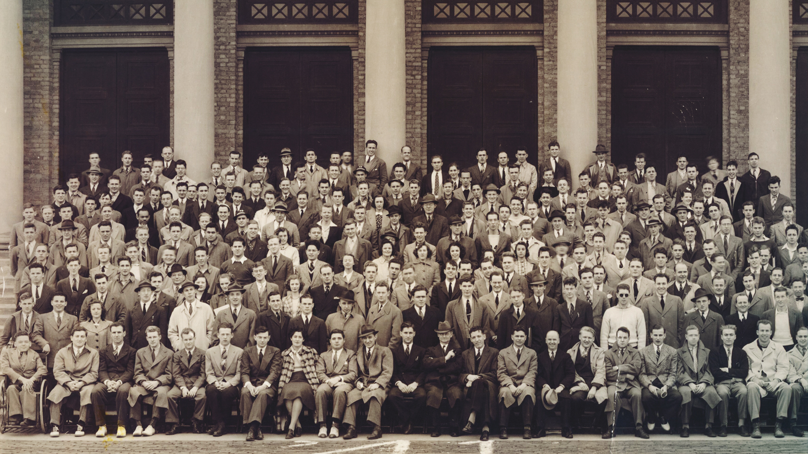 The school’s student body outside Bailey Hall, 1939