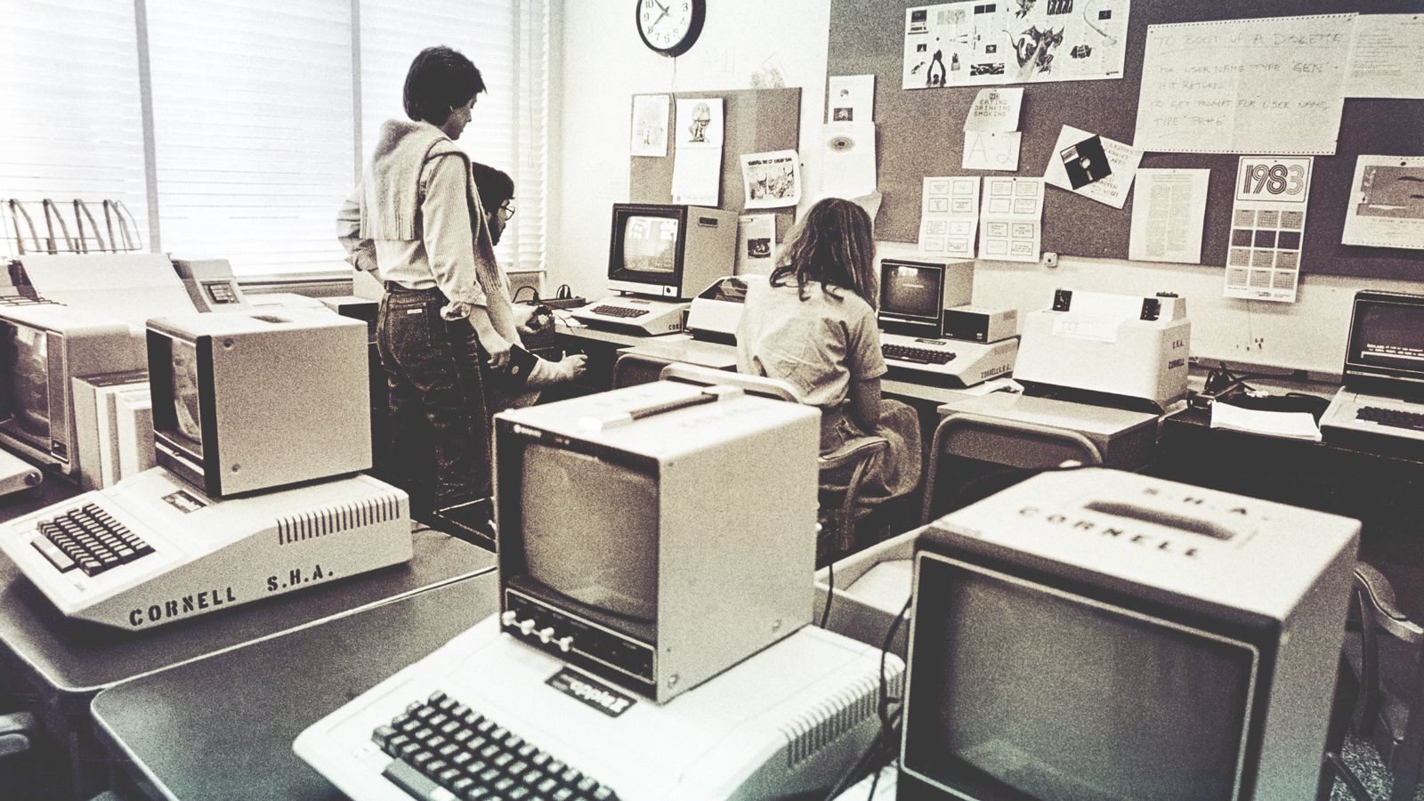 A new computer lab in 1983 heralded the school’s curriculum expansion into operations research and more