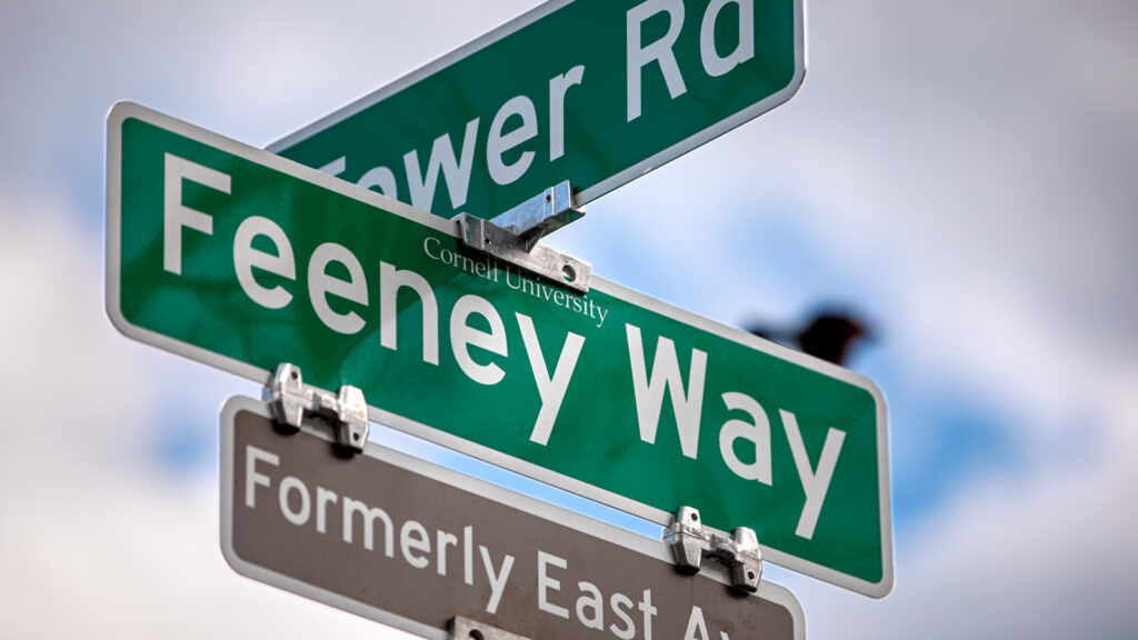The Ithaca campus thoroughfare formerly known as East Avenue was renamed “Feeney Way” in 2021