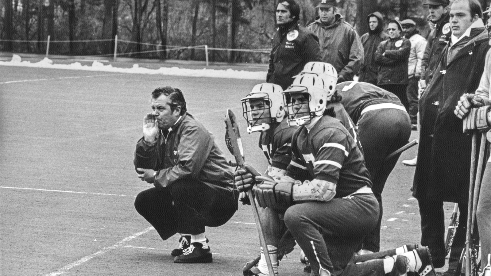 Longtime Cornell lacrosse coach Richie Moran is pictured during a game