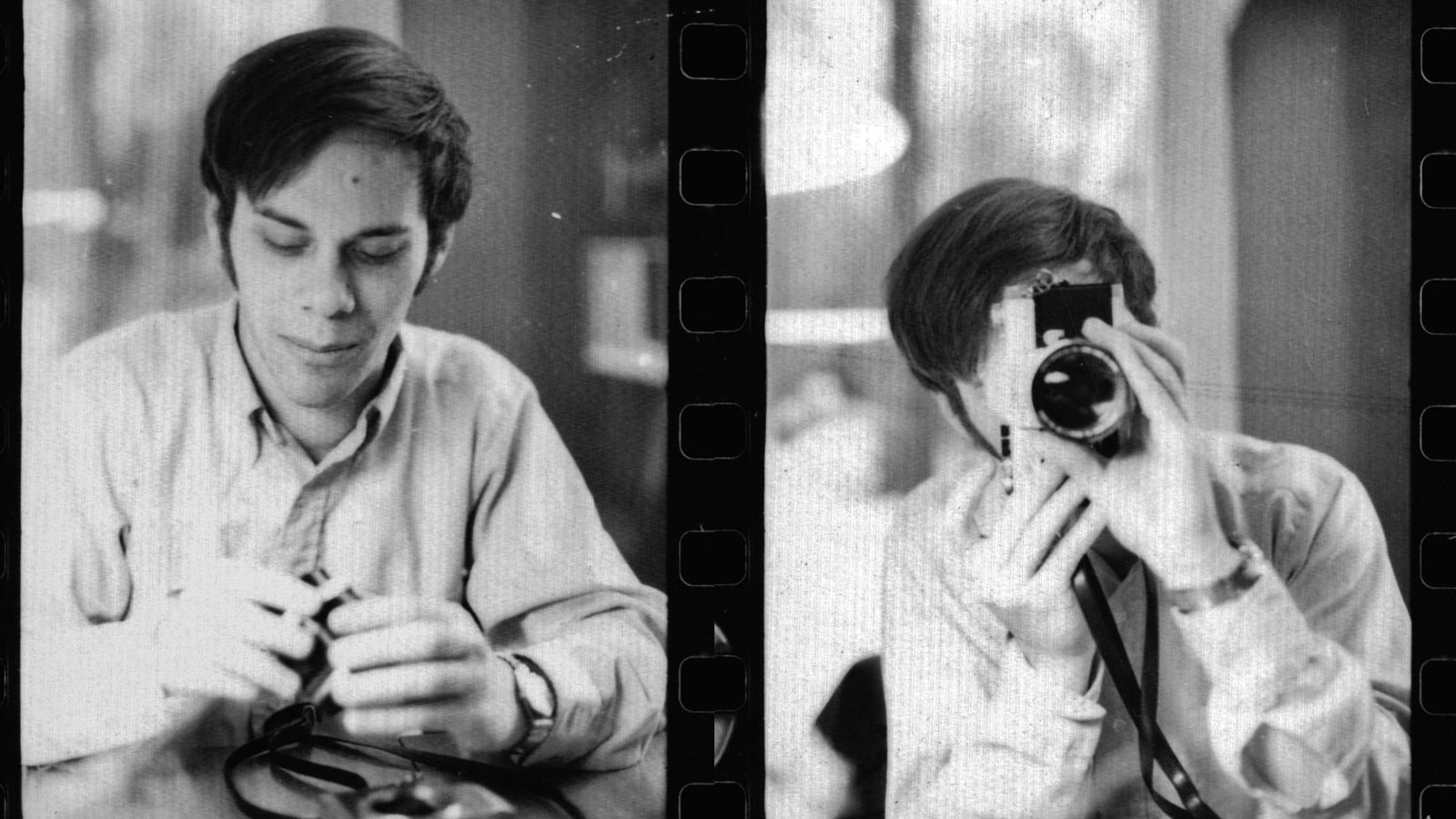Two of the only photos showing Cunningham with camera in hand