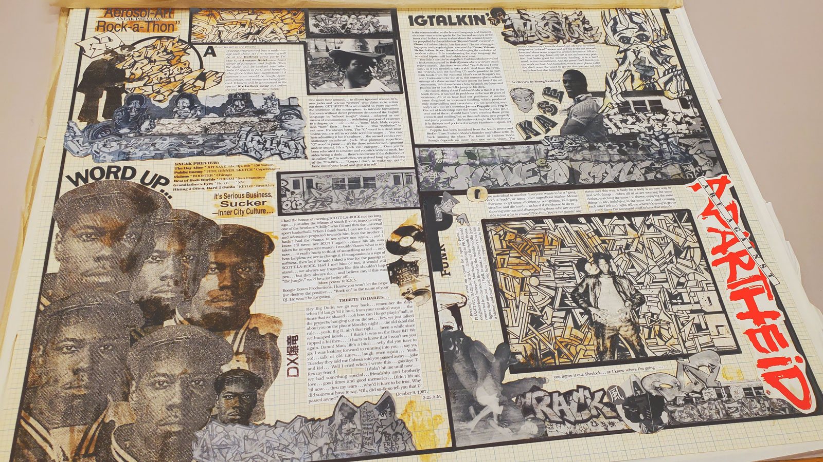 Collaged pages that were part of an edition of the International Graffiti Times (IGT) by Phase 2, circa 1987.