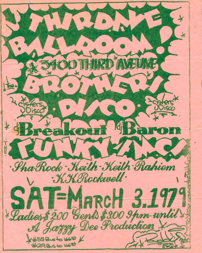 1979 hip-hop advertising flyer by Buddy Esquire
