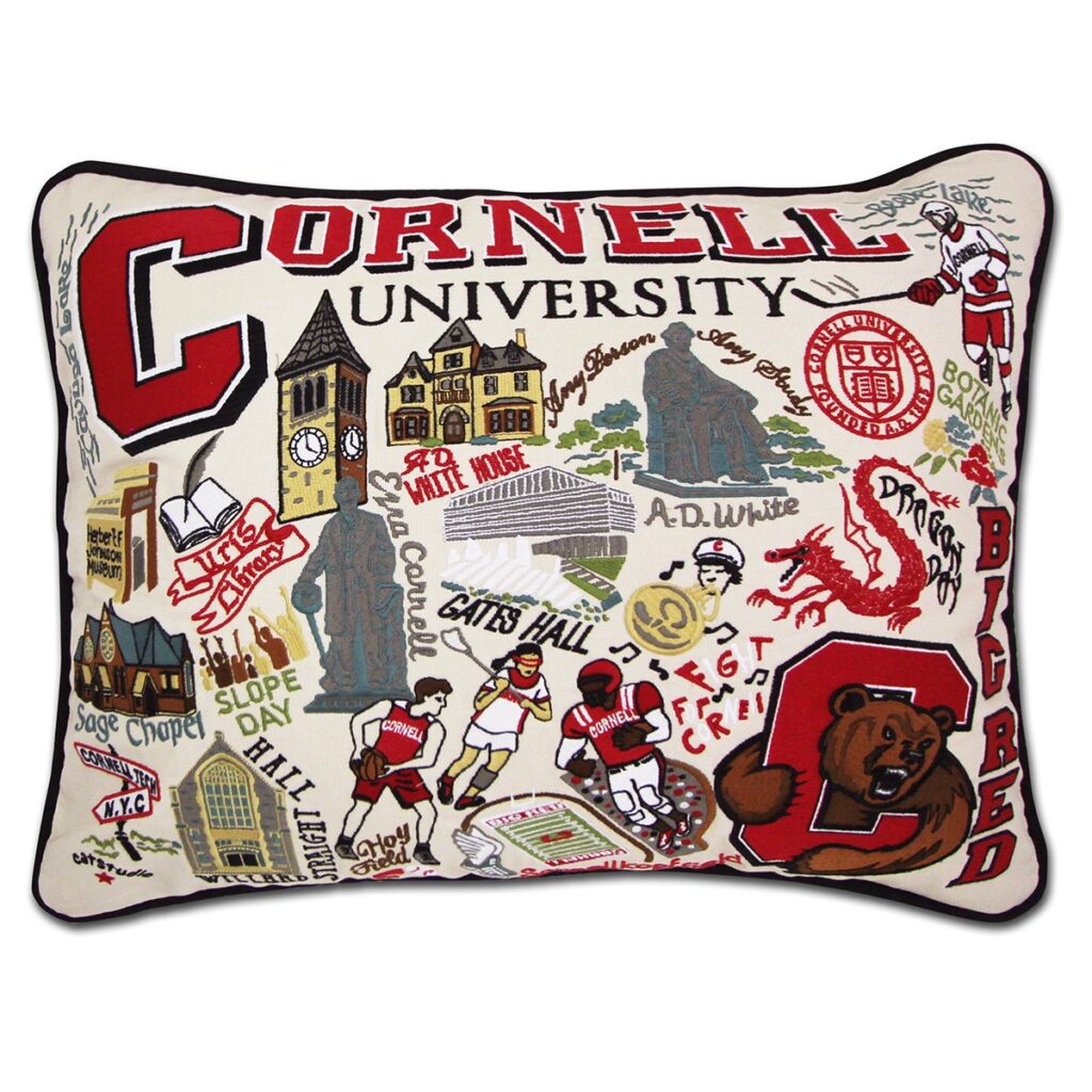"Cornell University" embroidered pillow