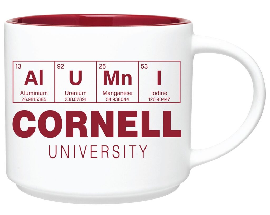 Product image of mug with Cornell periodic table theme