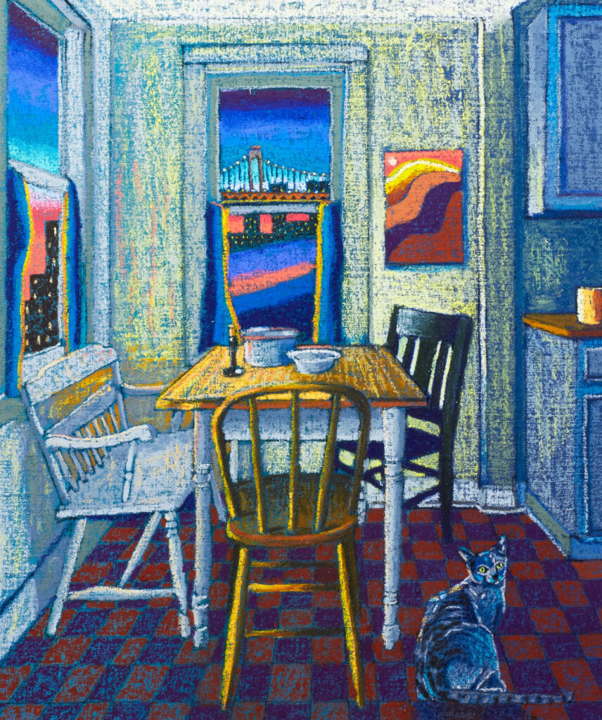 A painting of an apartment interior.
