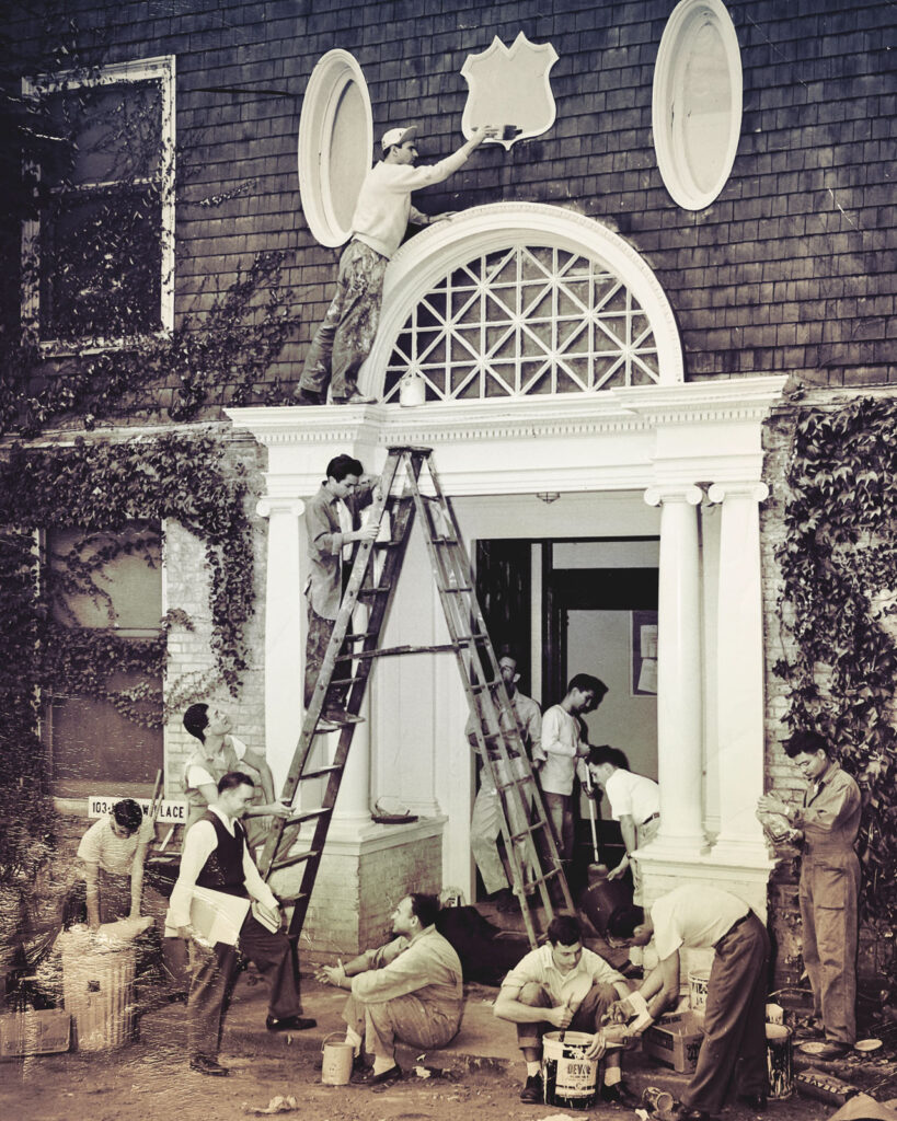 Watermargin members prepare the house for its opening in 1948