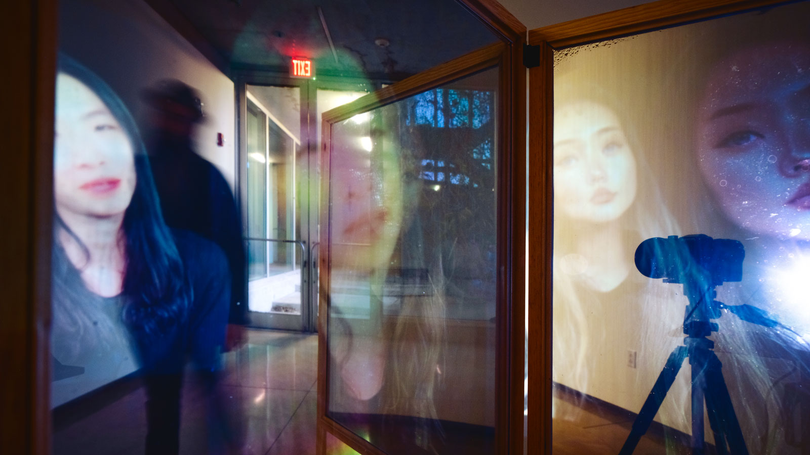 Vido projections of a woman in the work "Beauty Standards"