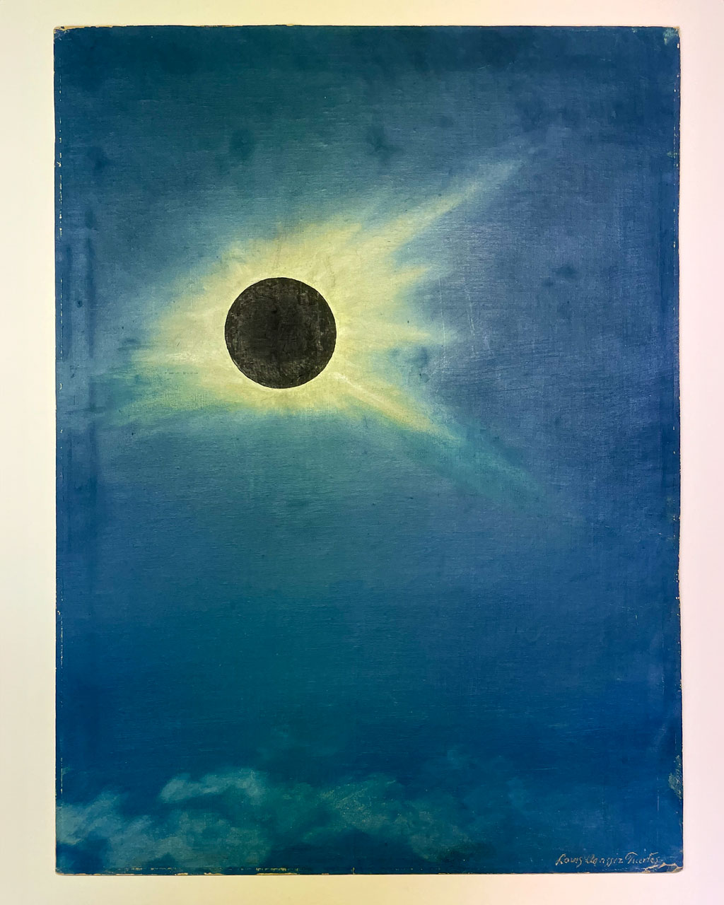 A painting of the 1925 solar eclipse by Louis Agassiz Fuertes