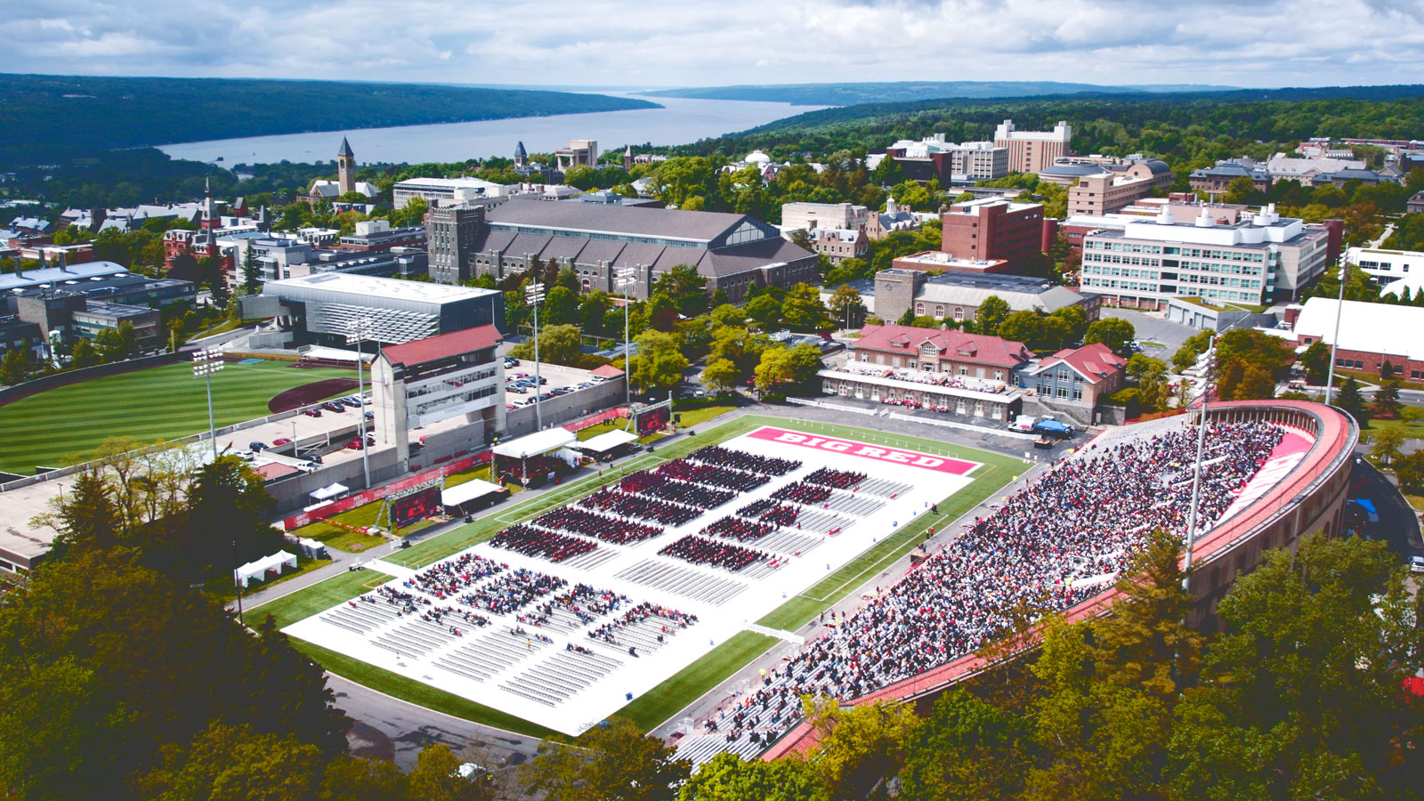 Aerial view of Commencement 2022