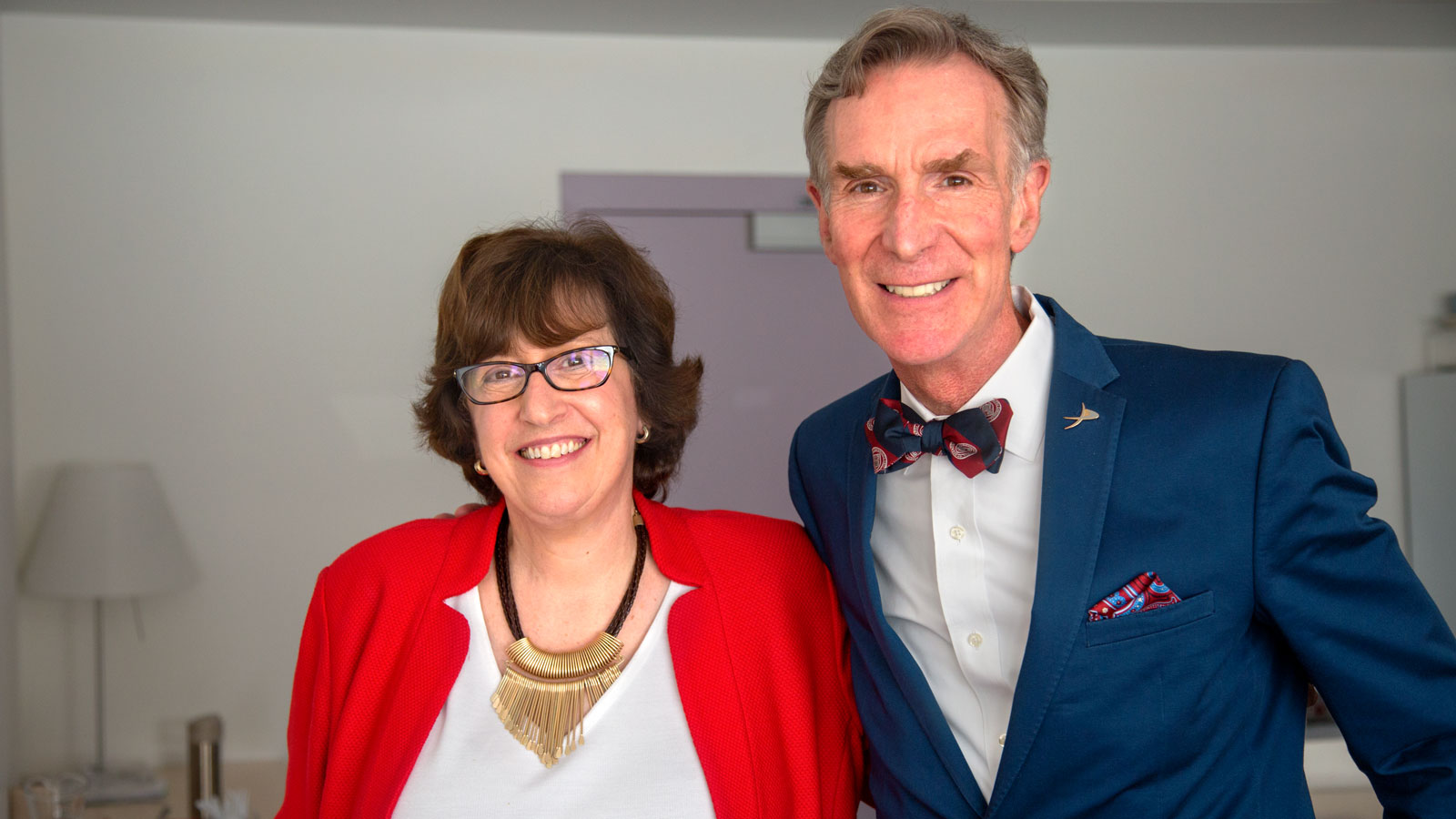 President Martha Pollack with Bill Nye ’77 during 2017 Reunion Weekend