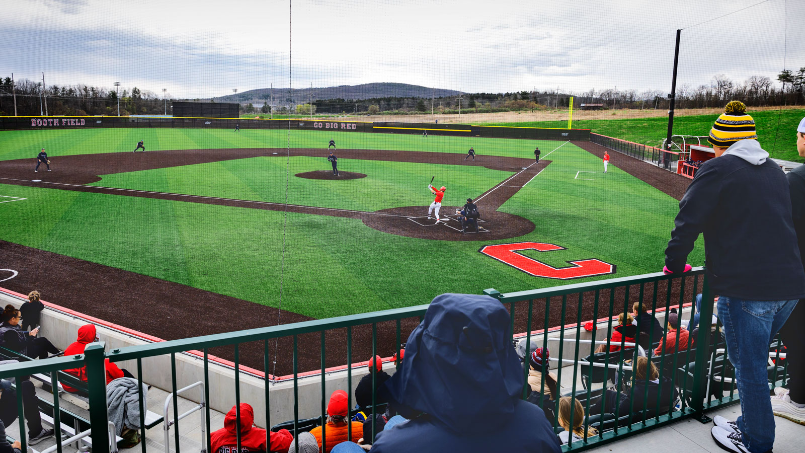 Scene from a Big Red men‘s baseball game in April 2024 at Booth Field