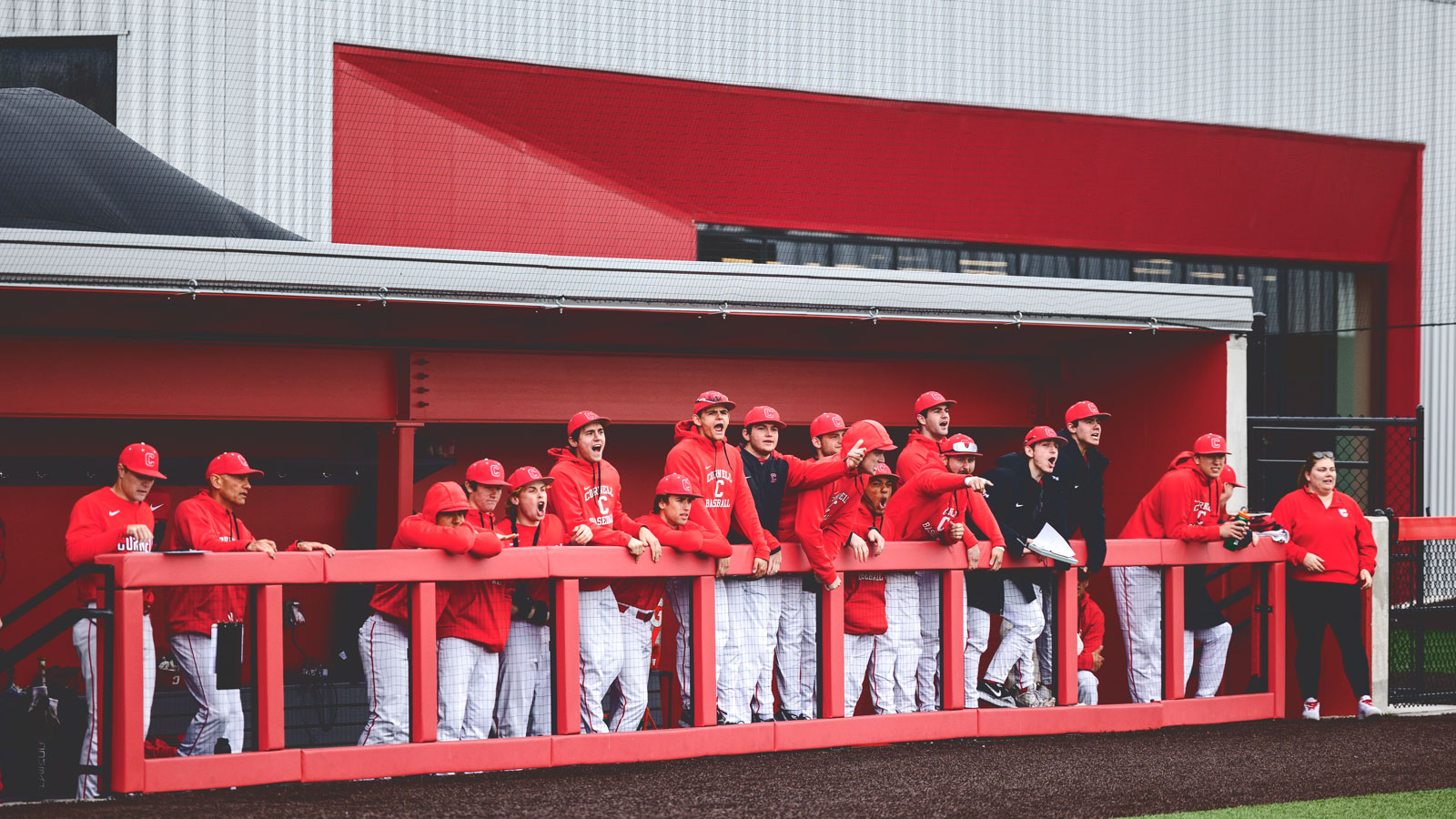 Scene from a Big Red men‘s baseball game in April 2024 at Booth Field