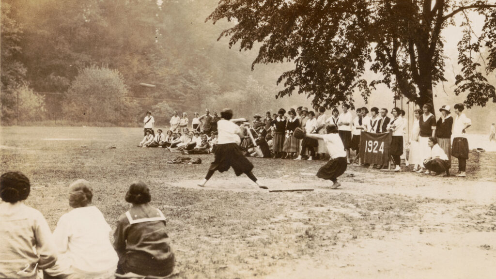 Scene from a Cornell women’s baseball game in 1924