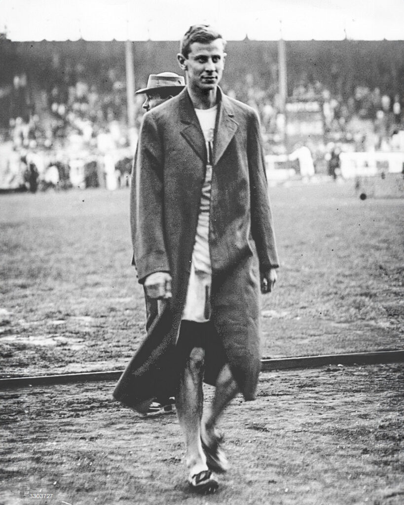 John Carpenter in an overcoat at the 1908 Olympics