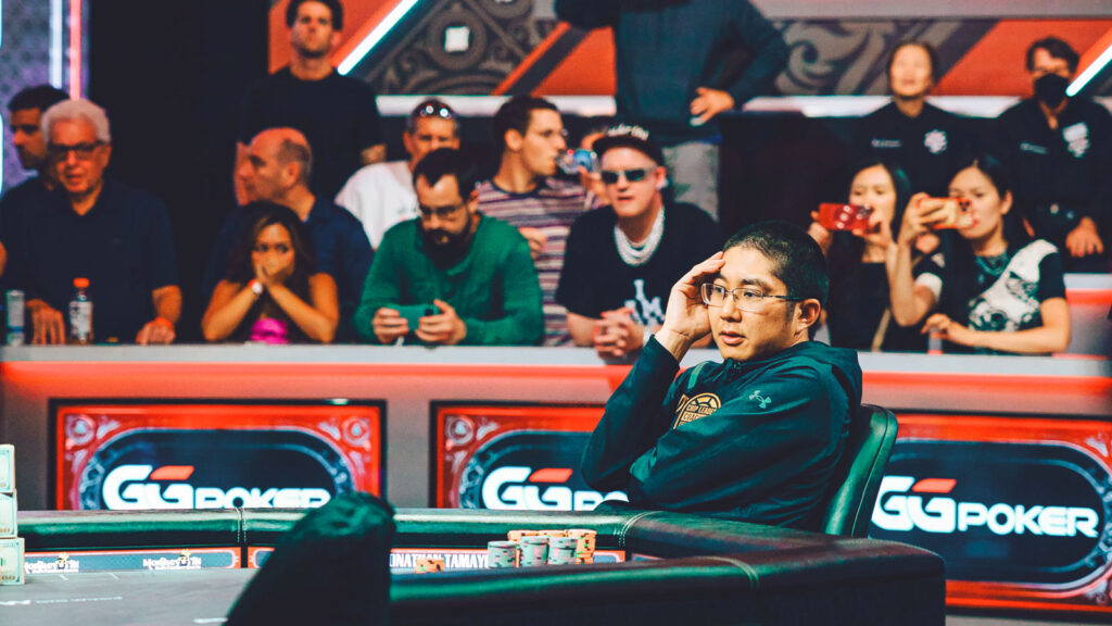 Jonathan Tamayo at the poker table during the World Series