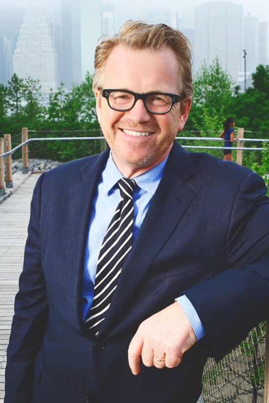 Michael Van Valkenburgh ’73 on a bridge at Brooklyn Bridge Park